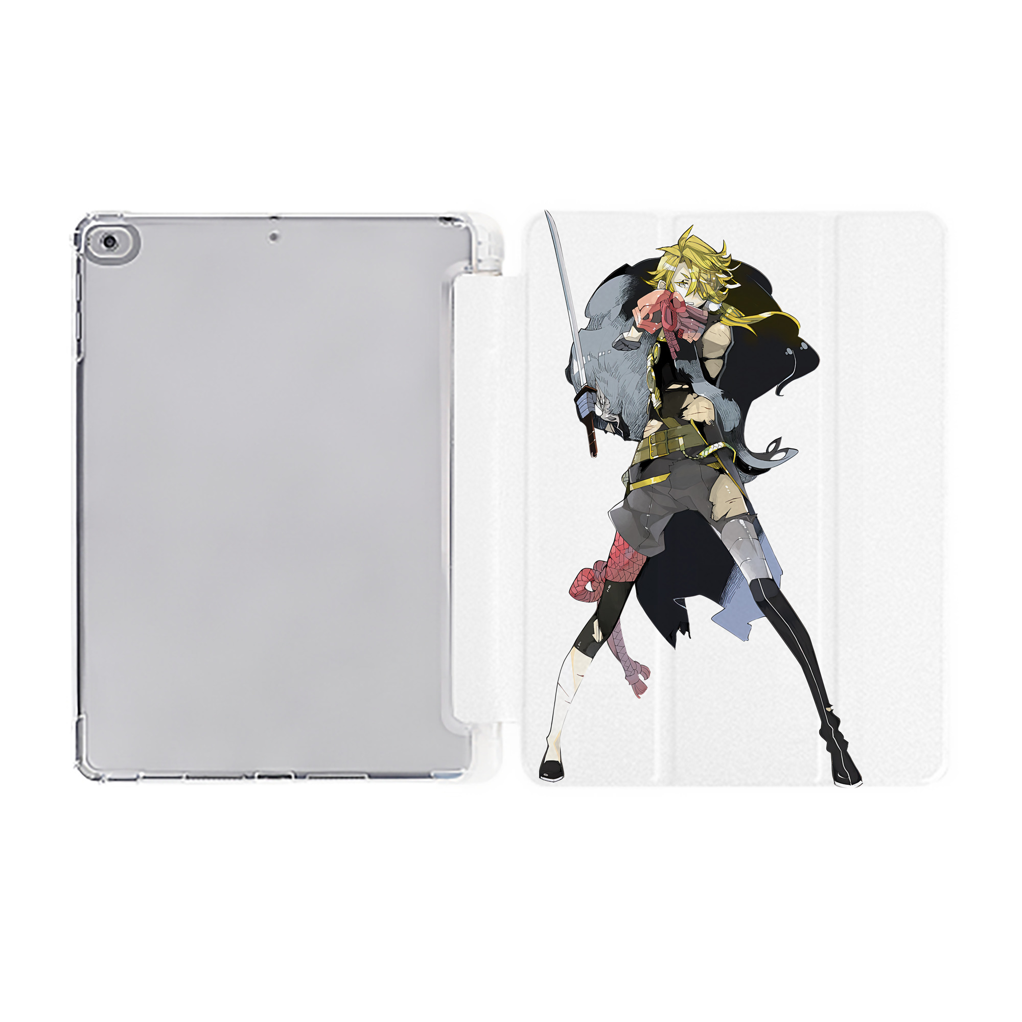 （画像用） 刀剣乱舞 Touken Ranbu IPad ケース ペン収納付き 三つ折りスタンド PUレザー×シリコン 対応機種9.5/10.5/10.9インチ